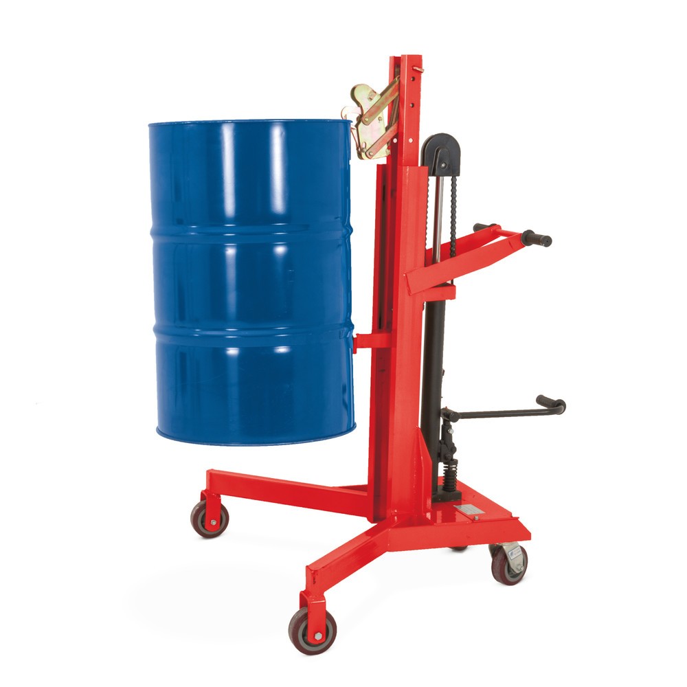 Productafbeelding nr. 1: Vatenlifter met voetpedaalheffing, hoekopname, hefhoogte 500 mm, cap. 450 kg, RAL 3020 verkeersrood