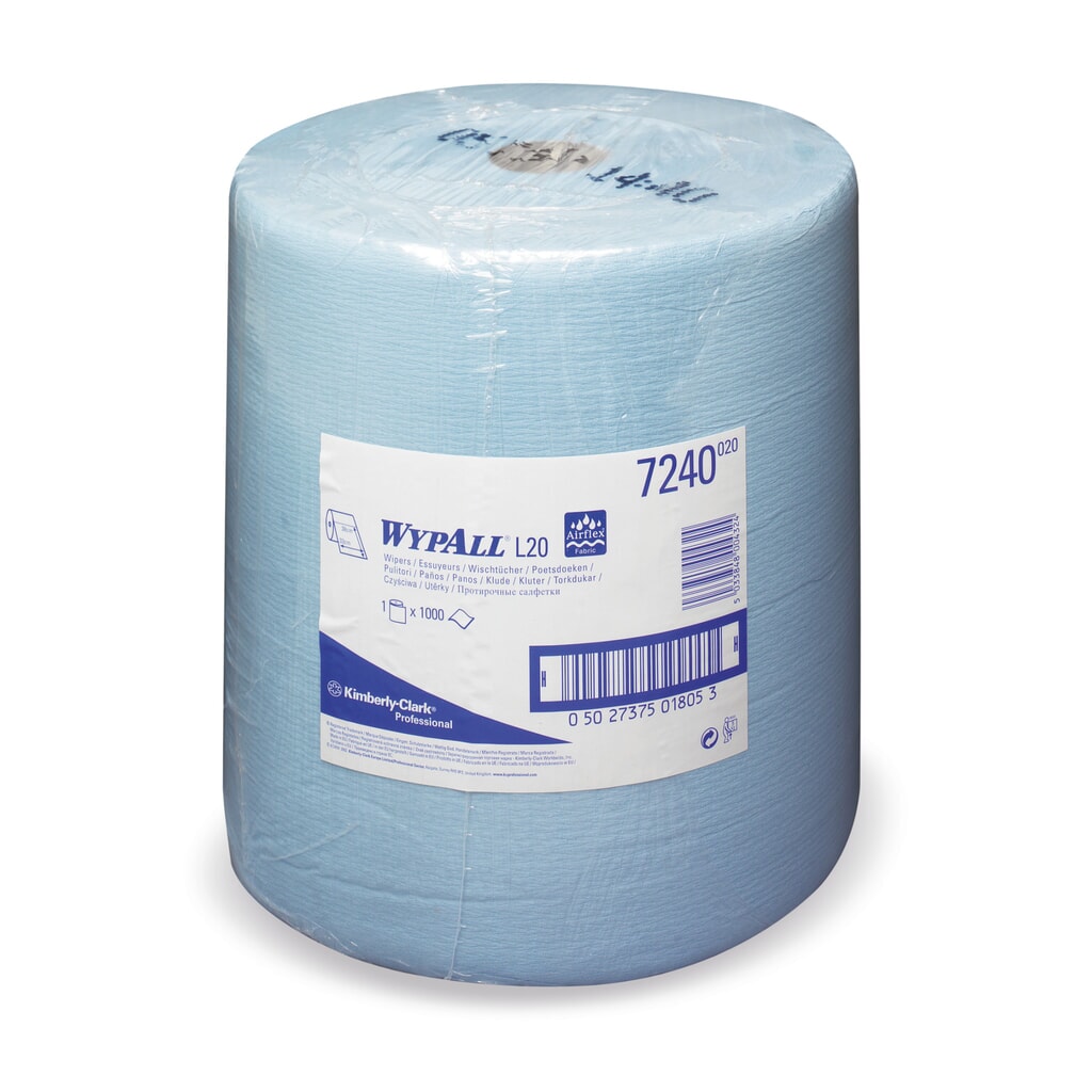Product afbeelding: Poetsdoekjes WYPALL L10 Extra+, hxb 385 x 235 mm, 1.000 doekjes, blauw