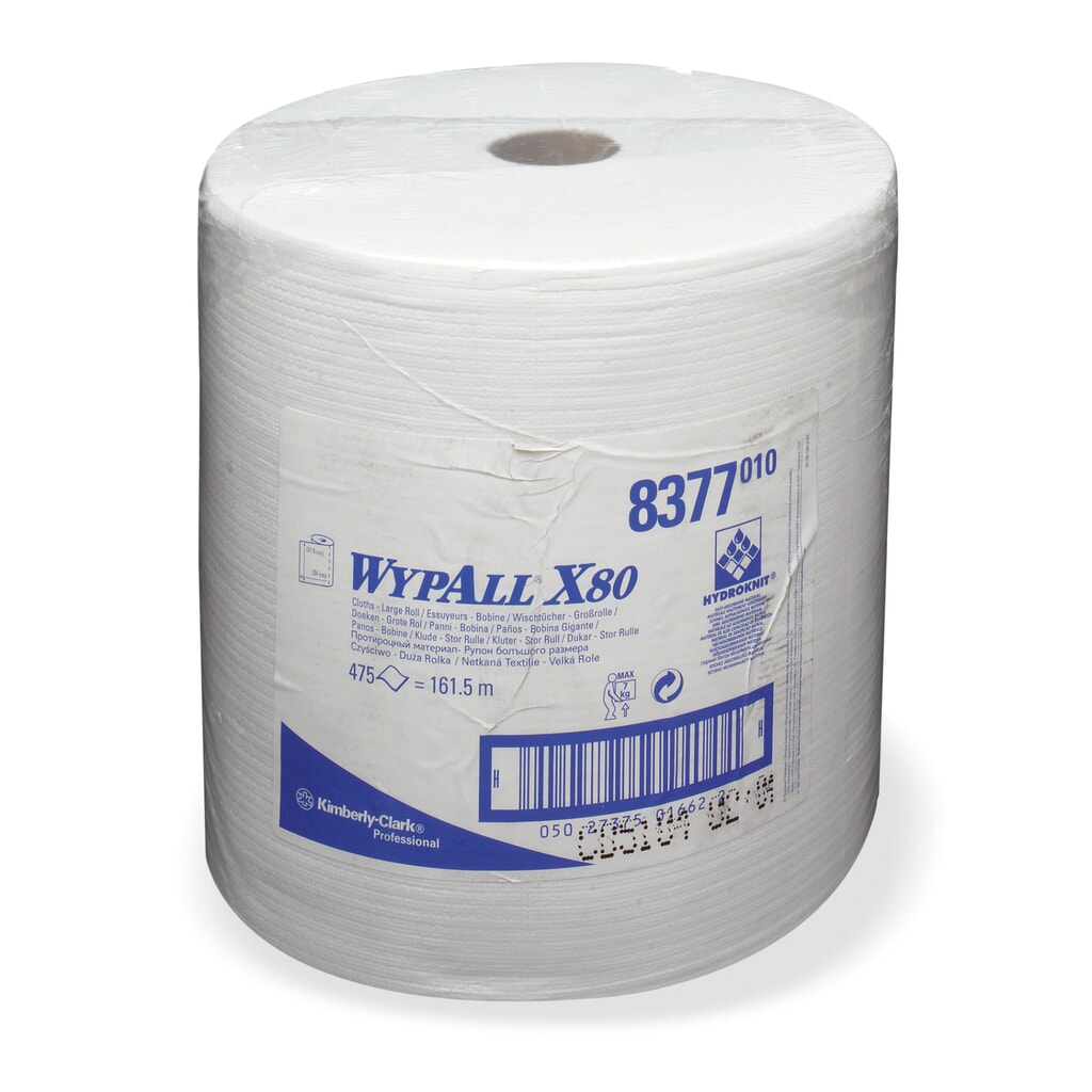 Poetsdoekjes WYPALL X80, hxb 340 x 315 mm, grote rol, wit Productafbeelding nr. 2: Poetsdoekjes WYPALL X80, hxb 340 x 315 mm, grote rol, wit