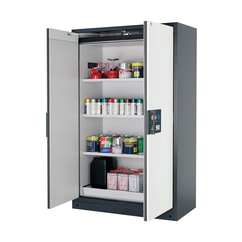 Brandveilige kluis asecos® Q-PEGASUS / type 90, 3 legborden, hxbxd 1.953 x 1.193 x 615 mm, zuiver wit Product afbeelding: Brandveilige kluis asecos® Q-PEGASUS / type 90, 3 legborden, hxbxd 1.953 x 1.193 x 615 mm, zuiver wit