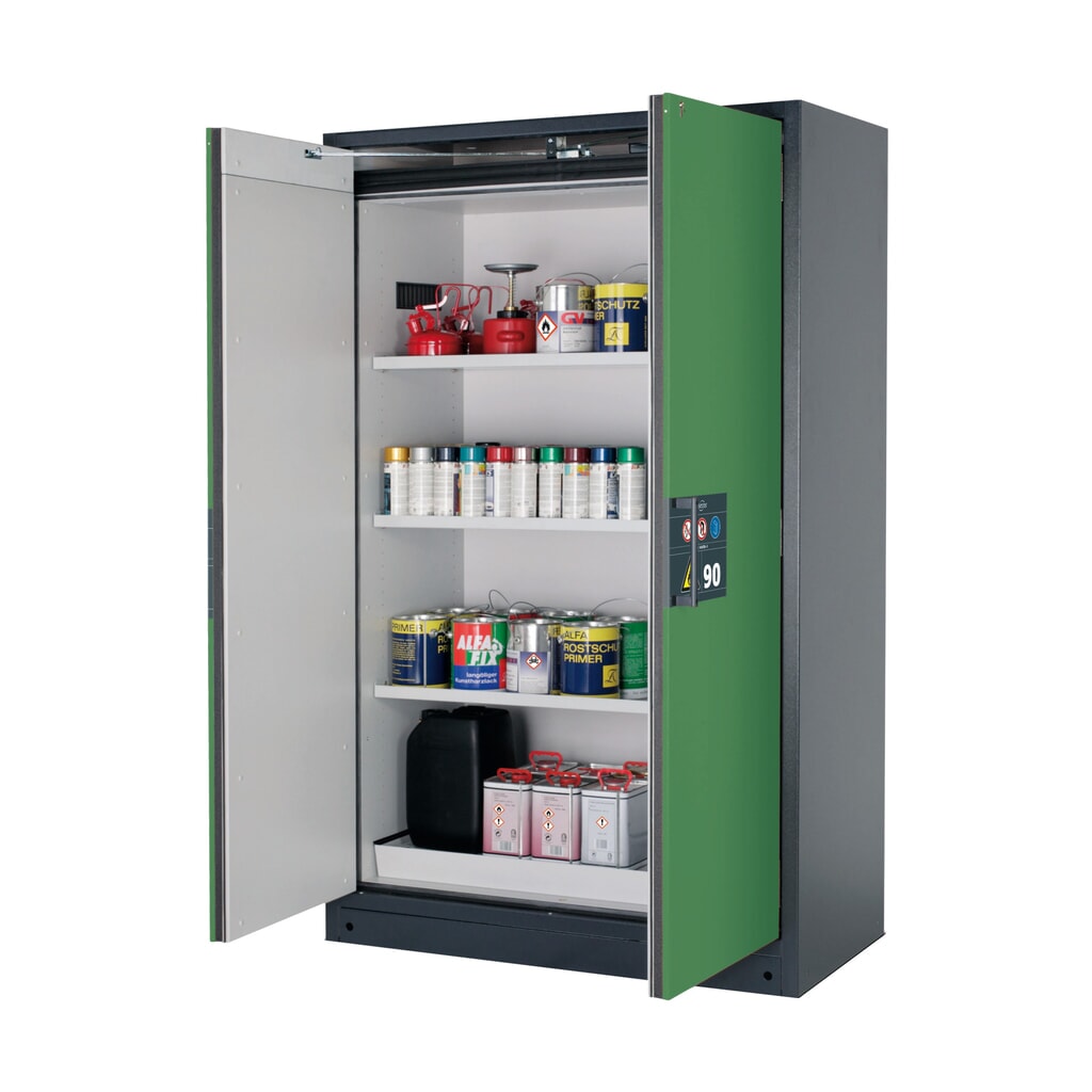 Product afbeelding: Brandveilige kluis asecos® Q-PEGASUS / type 90, 3 legborden, hxbxd 1.953 x 1.193 x 615 mm, resedagroen