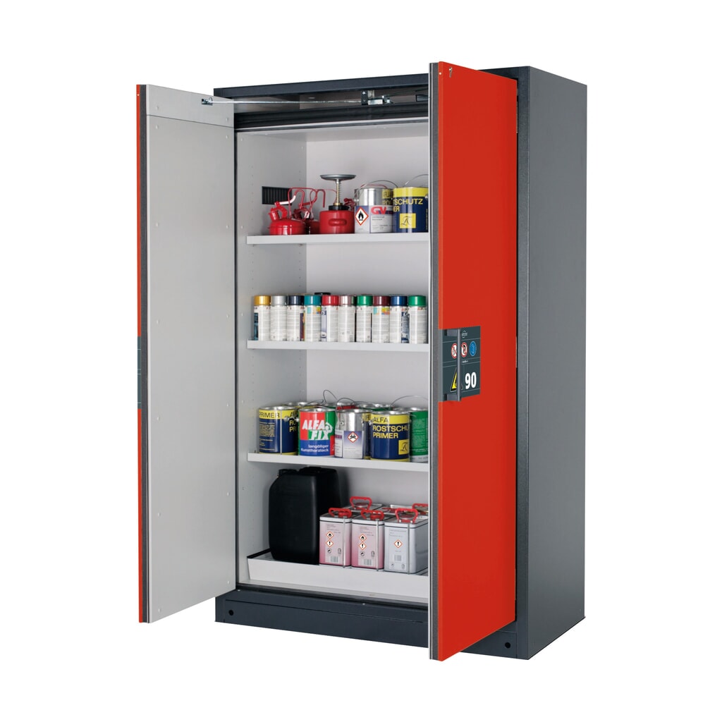 Brandveilige kluis asecos® Q-PEGASUS / type 90, 3 legborden, hxbxd 1.953 x 1.193 x 615 mm, verkeersrood Product afbeelding: Brandveilige kluis asecos® Q-PEGASUS / type 90, 3 legborden, hxbxd 1.953 x 1.193 x 615 mm, verkeersrood