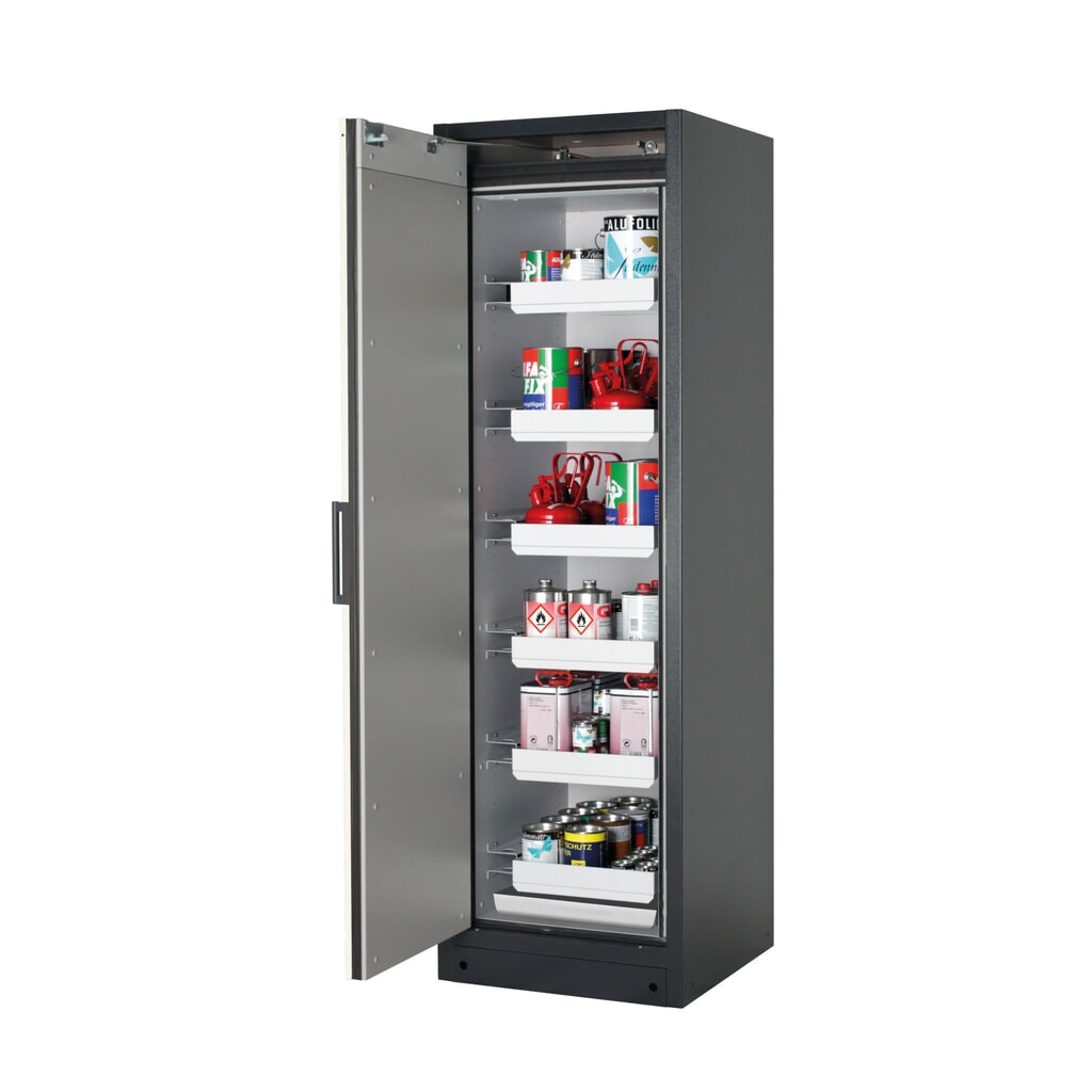 Product afbeelding: Brandveilige kluis asecos® Q-PEGASUS / type 90, 6 uittrekbare lekbakken, hxbxd 1.953 x 599 x 615 mm, zuiver wit