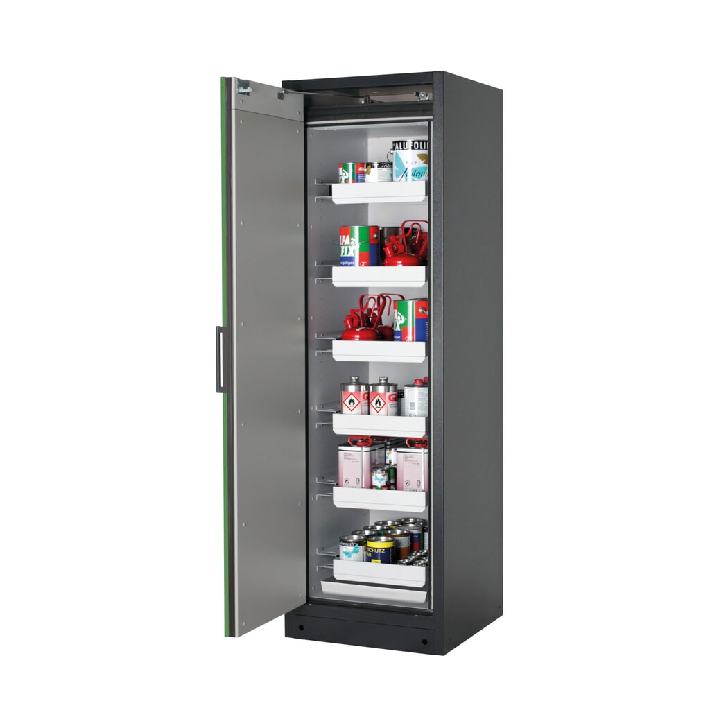 Brandveilige kluis asecos® Q-PEGASUS / type 90, 6 uittrekbare lekbakken, hxbxd 1.953 x 599 x 615 mm, resedagroen Product afbeelding: Brandveilige kluis asecos® Q-PEGASUS / type 90, 6 uittrekbare lekbakken, hxbxd 1.953 x 599 x 615 mm, resedagroen