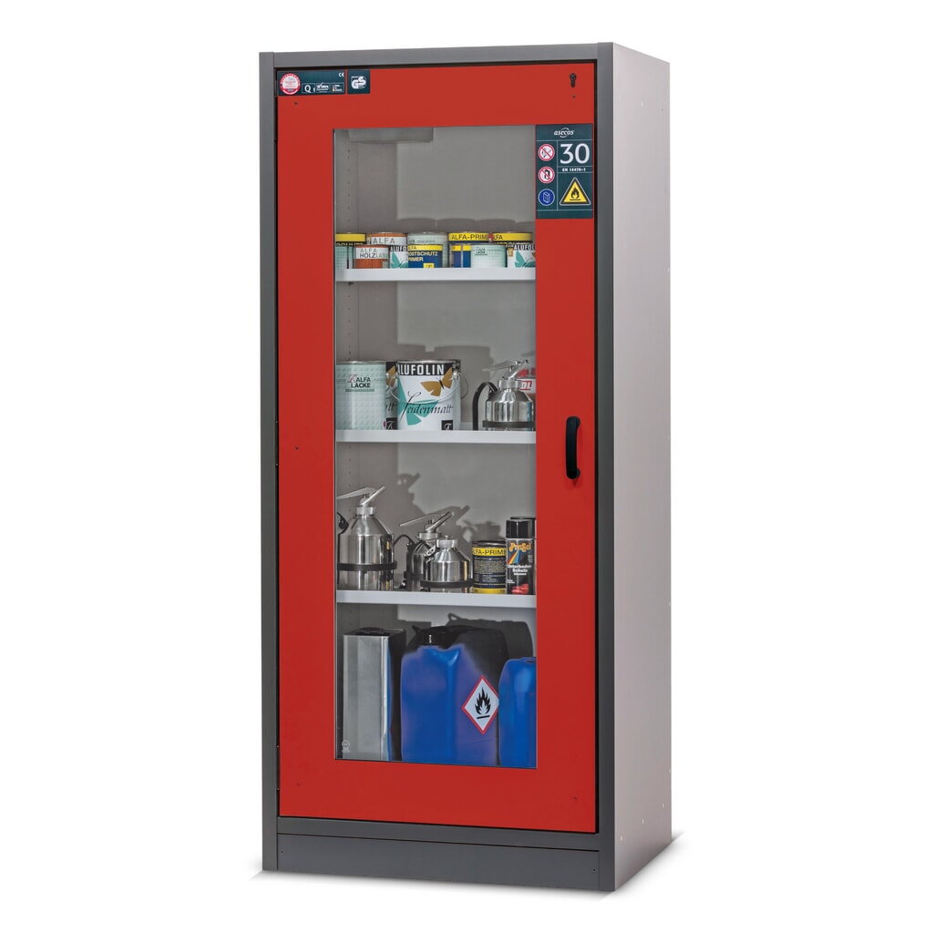 Brandveilige kluis asecos® type 30 met glazen deur, hxbxd 1.947 x 864 x 620 mm, antracietgrijs, goudgeel Productafbeelding nr. 3: Brandveilige kluis asecos® type 30 met glazen deur, hxbxd 1.947 x 864 x 620 mm, antracietgrijs, goudgeel
