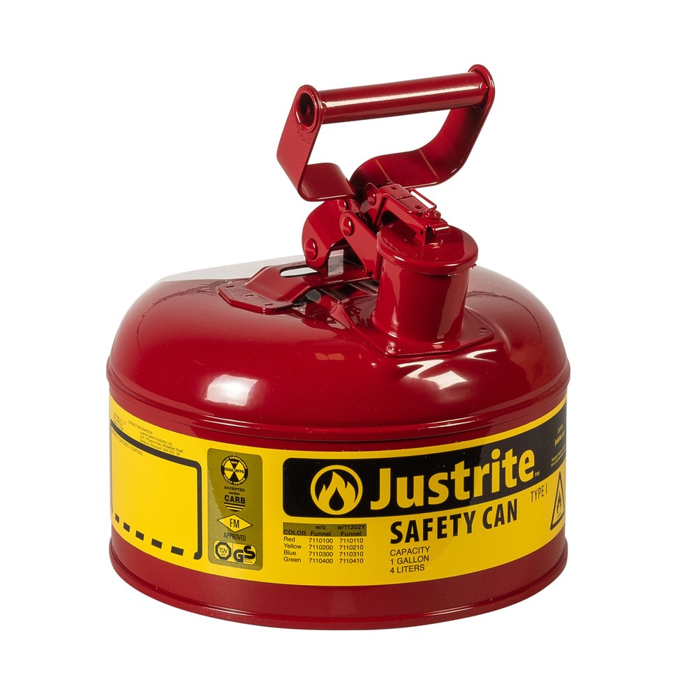 Product afbeelding: Veiligheidsreservoir Justrite type I, klapgreep, rood, 4 liter
