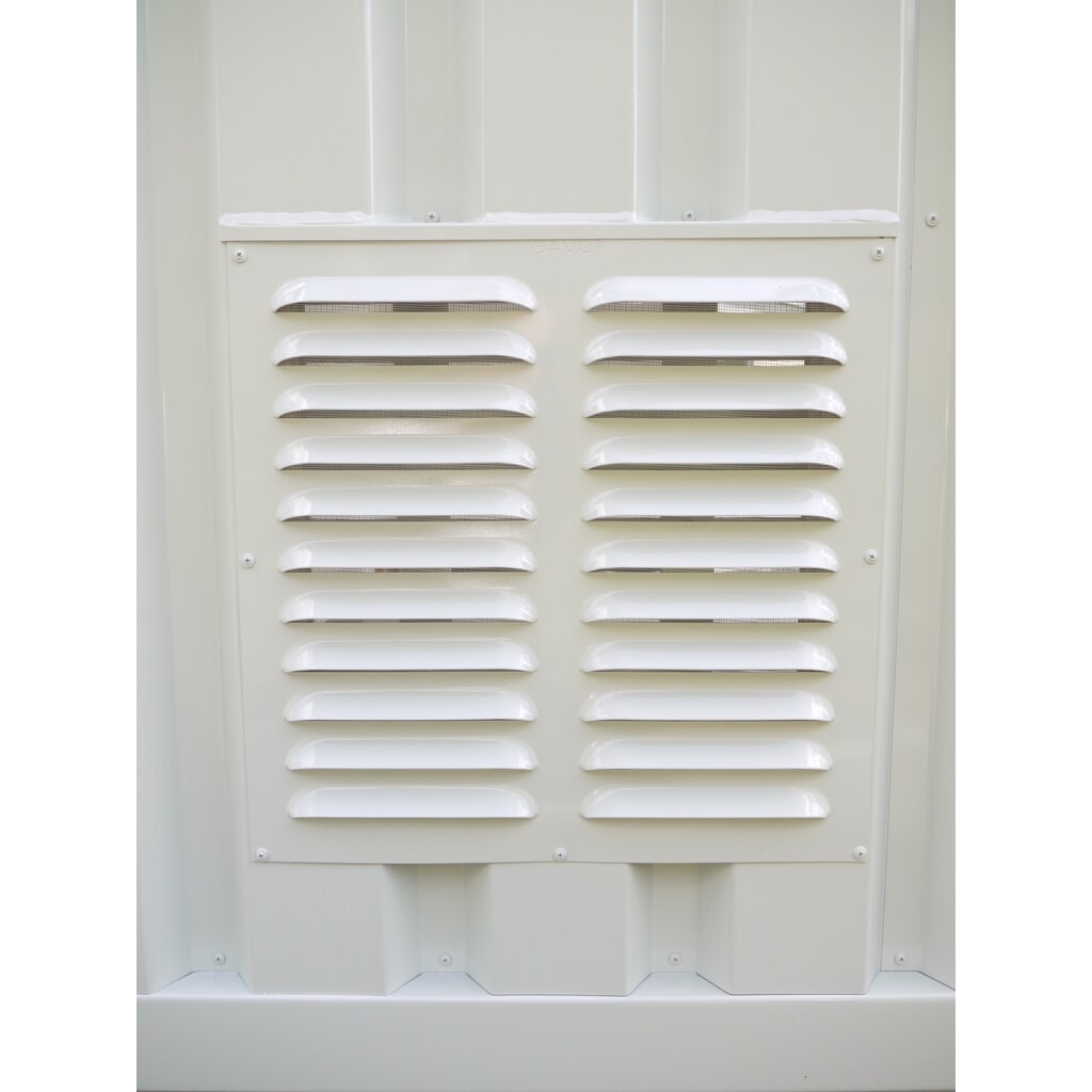 Product afbeelding: Ventilatierooster 500 x 500 mm, voor materiaalcontainer geïsoleerd, afsluitbaar