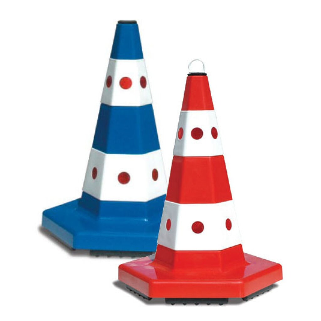 Product afbeelding: Verkeerskegel van PP, 6-hoekig, hoogte 500 mm, rood