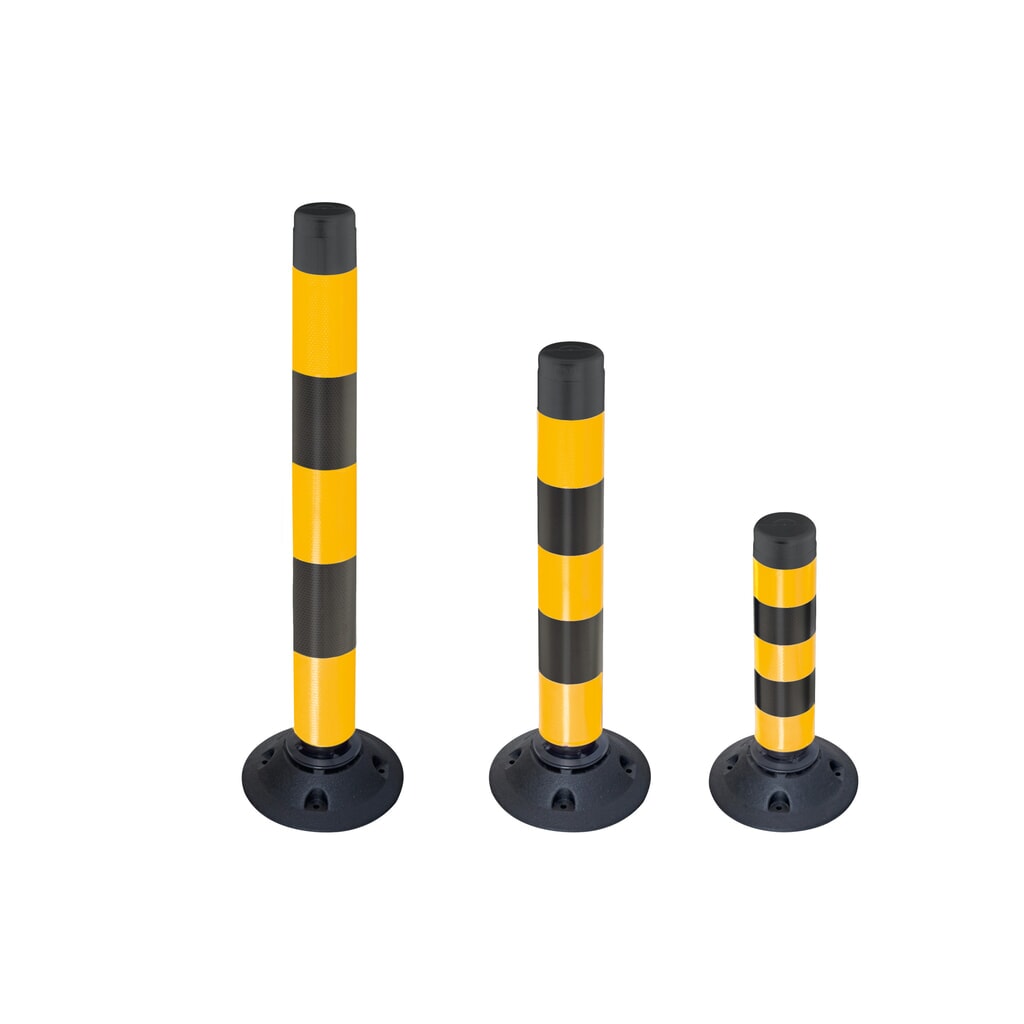 Verkeerszuil FlexPin, geel/zwart, hoogte 460 mm Product afbeelding: Verkeerszuil FlexPin, geel/zwart, hoogte 460 mm