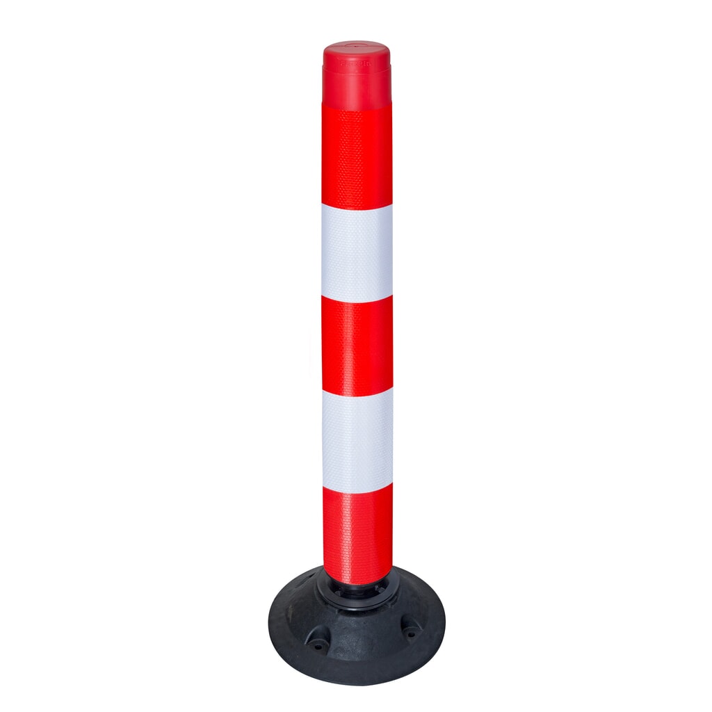 Verkeerszuil FlexPin, rood/wit, hoogte 1.000 mm Product afbeelding: Verkeerszuil FlexPin, rood/wit, hoogte 1.000 mm