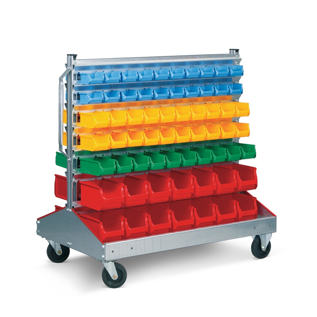 Product afbeelding: Verrijdbare rek met magazijnbakken, hoogte 1.160 mm