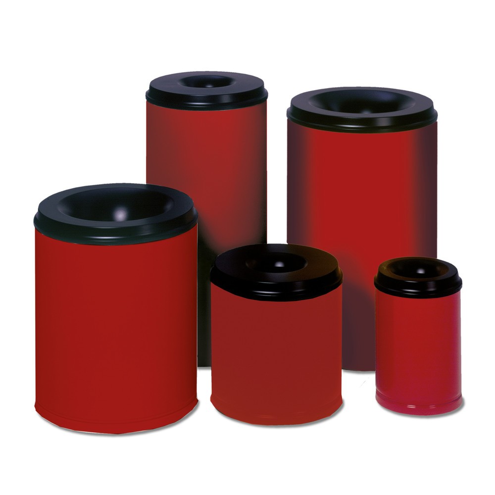 Product afbeelding: Vuurdovende prullenmand VAR®, brandveilig, 15 liter, vuurrood