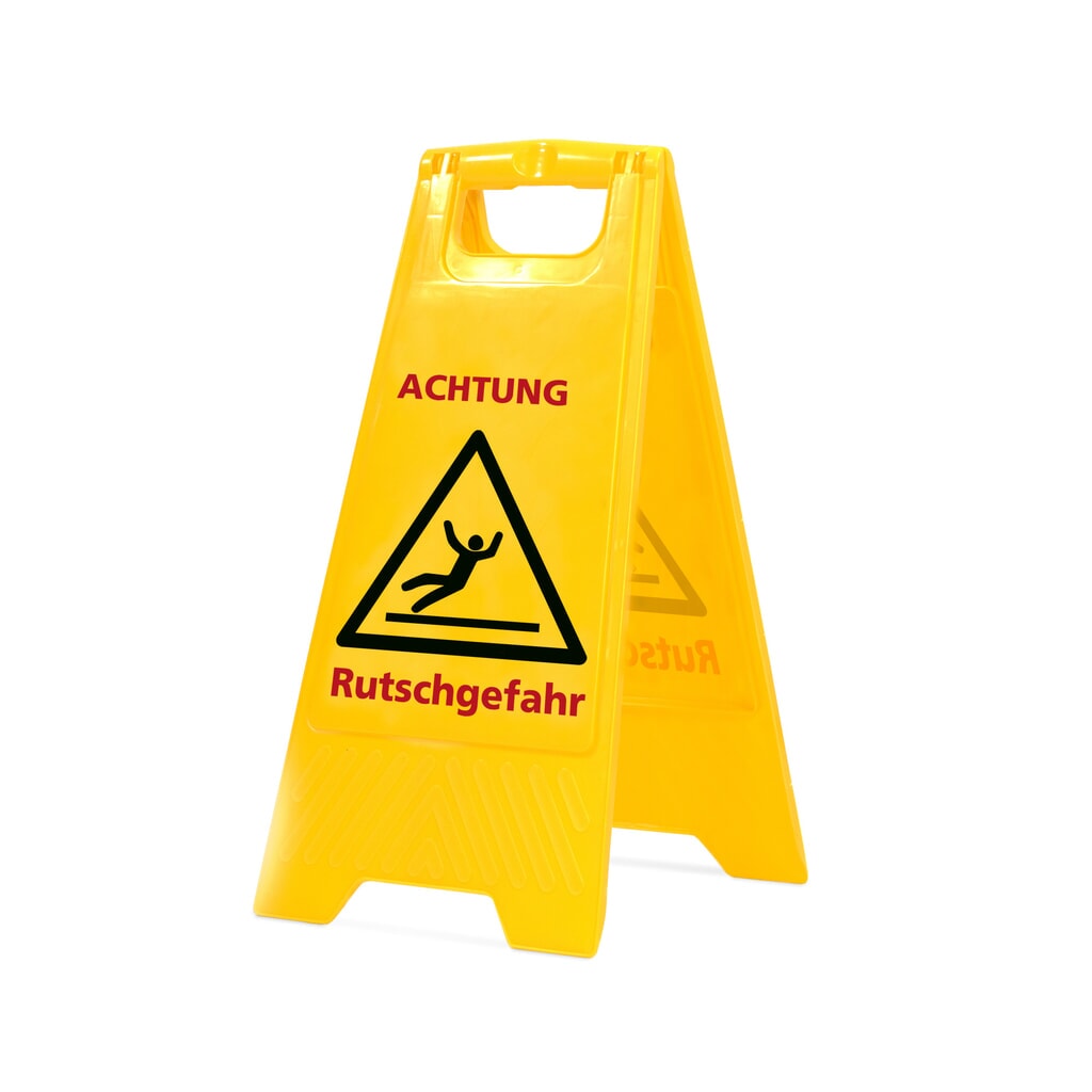Product afbeelding: Waarschuwingsbord “Achtung Rutschgefahr!”, hoogte 590 mm