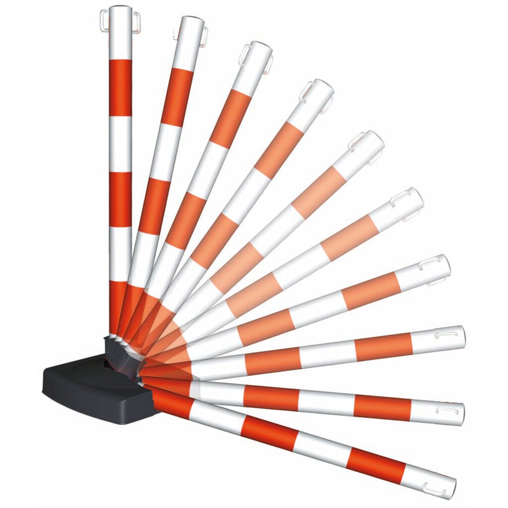 Productafbeelding nr. 2: Waarschuwingsstandaardset met ketting MORAVIA GUARDA-Flex, 4 staanders + 10 m ketting, rood/wit