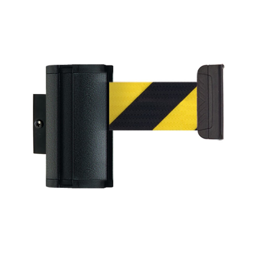 Wandafzetband L om in te haken, lengte 3,7 m, zwart/geel diagonaal gestreept Product afbeelding: Wandafzetband L om in te haken, lengte 3,7 m, zwart/geel diagonaal gestreept