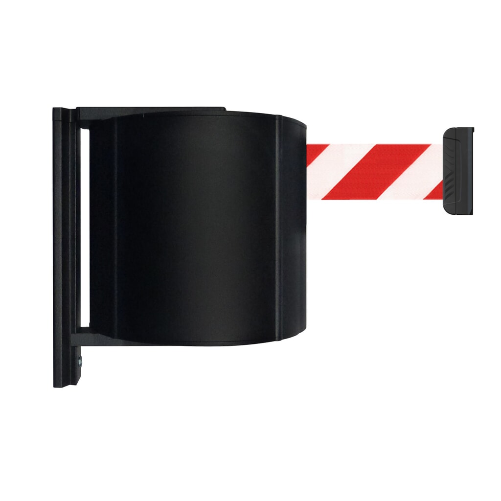 Wandafzetband XXXL met magnetisch eindstuk, lengte 20 m, rood/wit diagonaal gestreept Product afbeelding: Wandafzetband XXXL met magnetisch eindstuk, lengte 20 m, rood/wit diagonaal gestreept