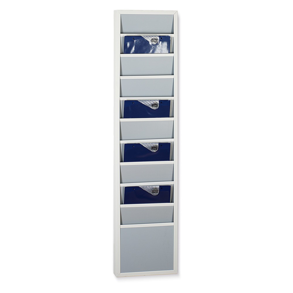 Product afbeelding: Wandbord van robuust PP, smal, hxb 1.304 x 308 mm, met 10 rails