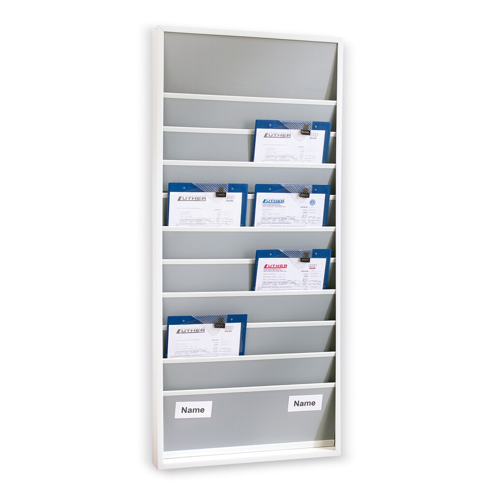 Wandbord van robuust PP, smal, hxb 1.285 x 550 mm, met 10 rails Product afbeelding: Wandbord van robuust PP, smal, hxb 1.285 x 550 mm, met 10 rails