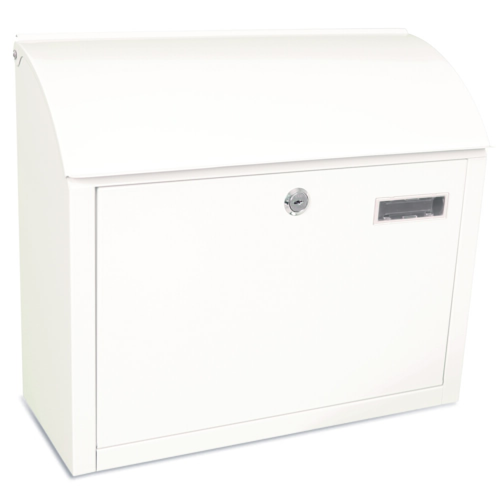 Product afbeelding: Wandbrievenbus Denian, van verzinkt staal, met cilinderslot, wit
