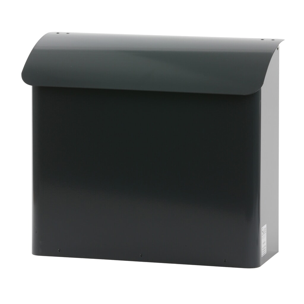 Wandbrievenbus, lxbxh 160 x 415 x 420 mm, met afsluitbare inwerpopening, antraciet Product afbeelding: Wandbrievenbus, lxbxh 160 x 415 x 420 mm, met afsluitbare inwerpopening, antraciet
