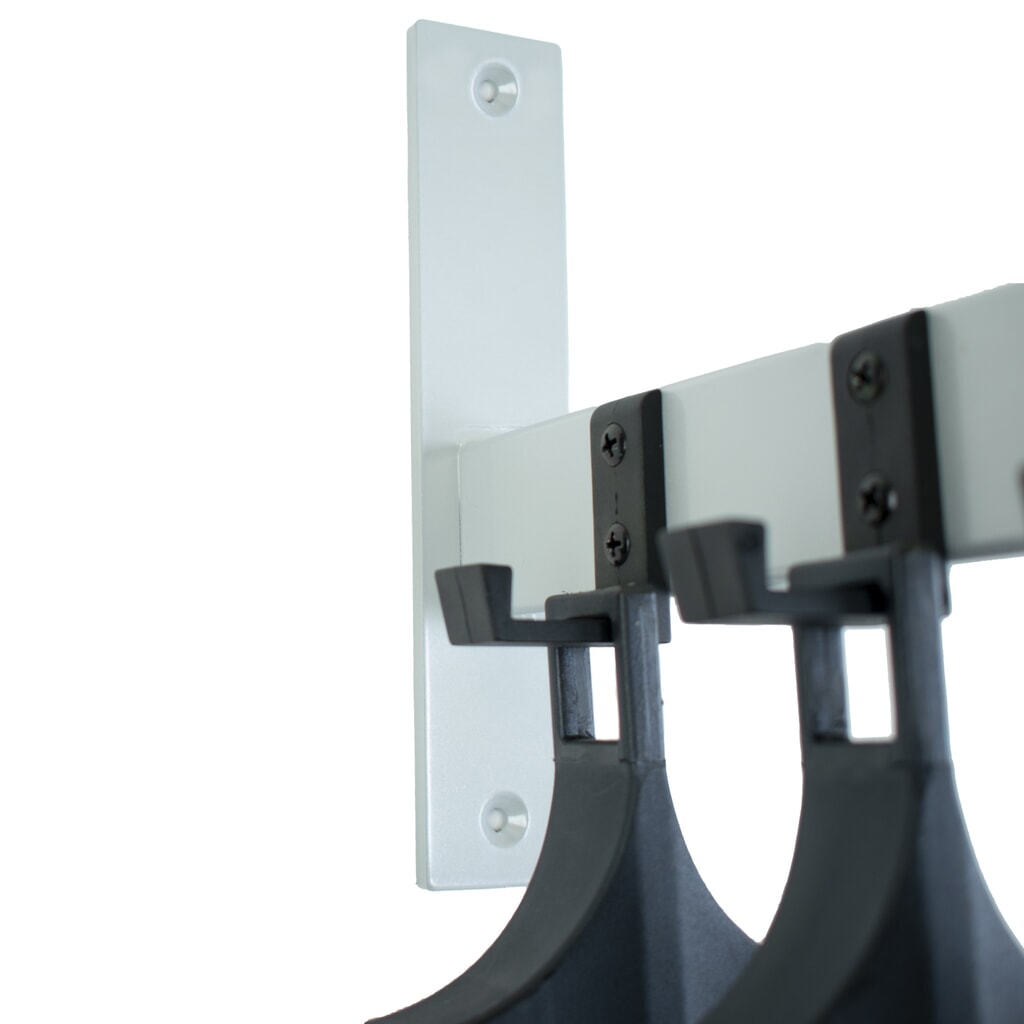Wandgarderobe HIQ, om vast te schroeven, zwart, aluminiumgrijs, 2 haken, inclusief 2 kleerhangers Productafbeelding nr. 2: Wandgarderobe HIQ, om vast te schroeven, zwart, aluminiumgrijs, 2 haken, inclusief 2 kleerhangers