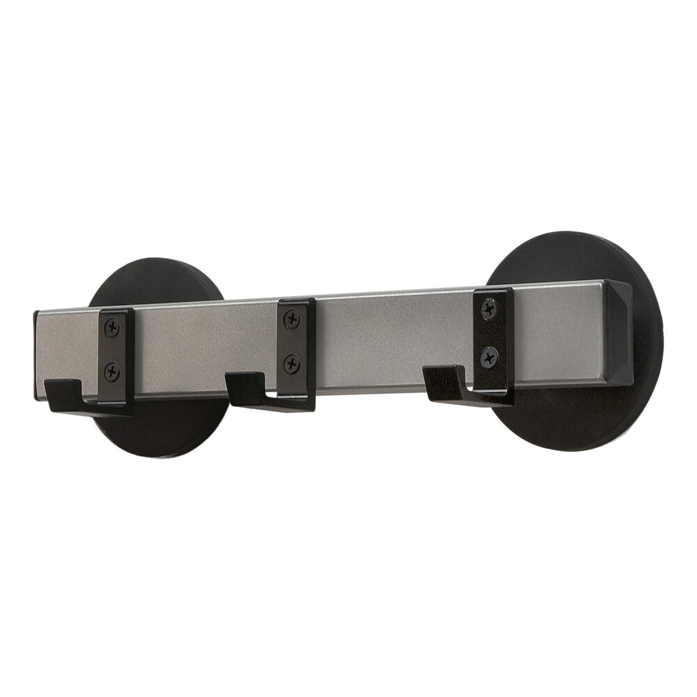 Product afbeelding: Wandgarderobe, magnetisch, 3 haken, zwart, aluminiumgrijs