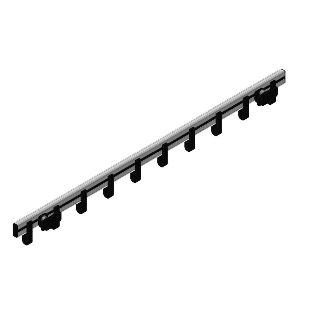 Wandgarderobe, om vast te schroeven, 10 haken, grijs, zwart Productafbeelding nr. 5: Wandgarderobe, om vast te schroeven, 10 haken, grijs, zwart