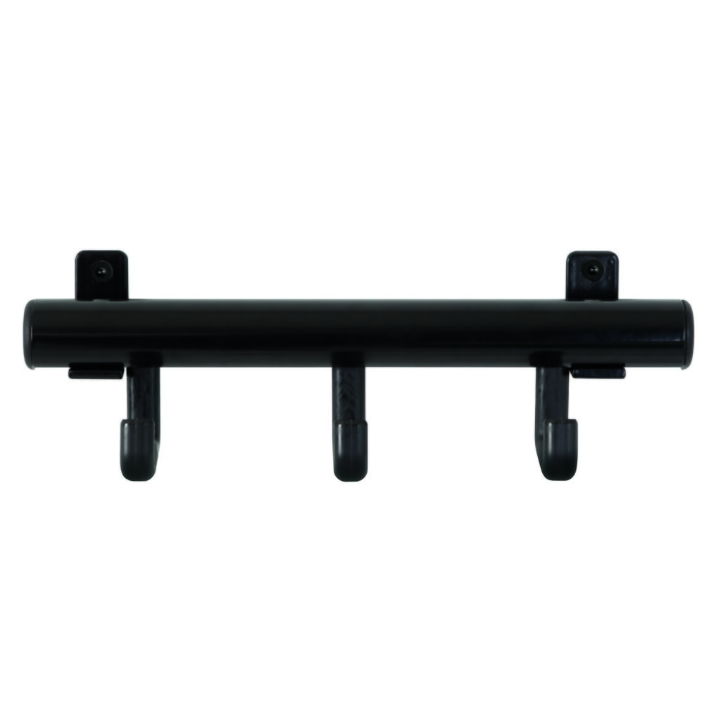 Product afbeelding: Wandgarderobe Techno, om vast te schroeven, 3 haken, zwart