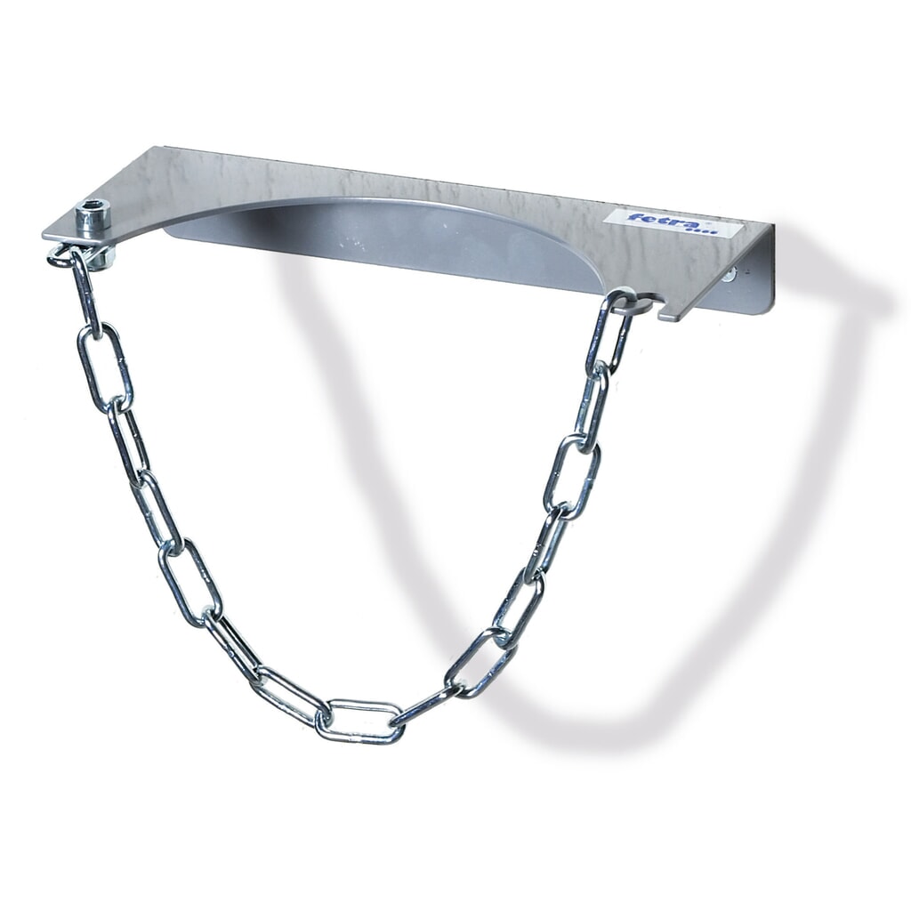 Wandhouder fetra® voor 1 gasfles, kettingbeveiliging, fles-Ø 140 mm Product afbeelding: Wandhouder fetra® voor 1 gasfles, kettingbeveiliging, fles-Ø 140 mm
