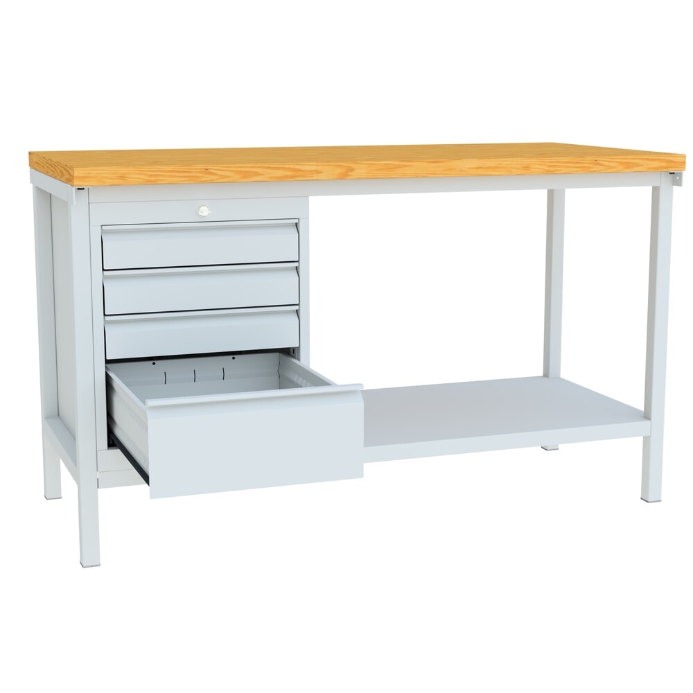 Productafbeelding nr. 3: Werkbank PAVOY met ladeblok, hxbxd 900 x 1.500 x 700 mm, lichtgrijs, lichtgrijs