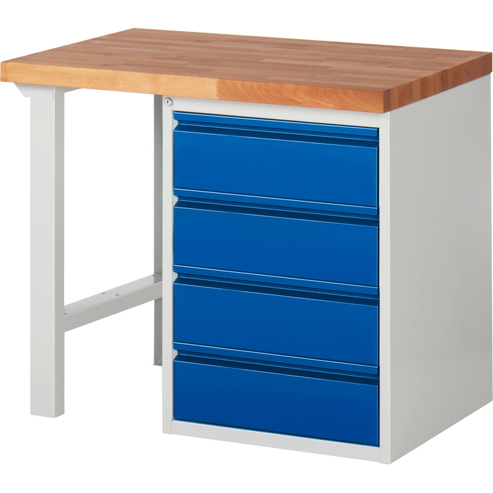Productafbeelding nr. 1: Werkbank RAU serie 7000, 1 kast, hxbxd 840 x 1.000 x 700 mm, 4 x voor 90% uittrekbare lades 4 x 180 mm, draagvermogen lade 100 kg