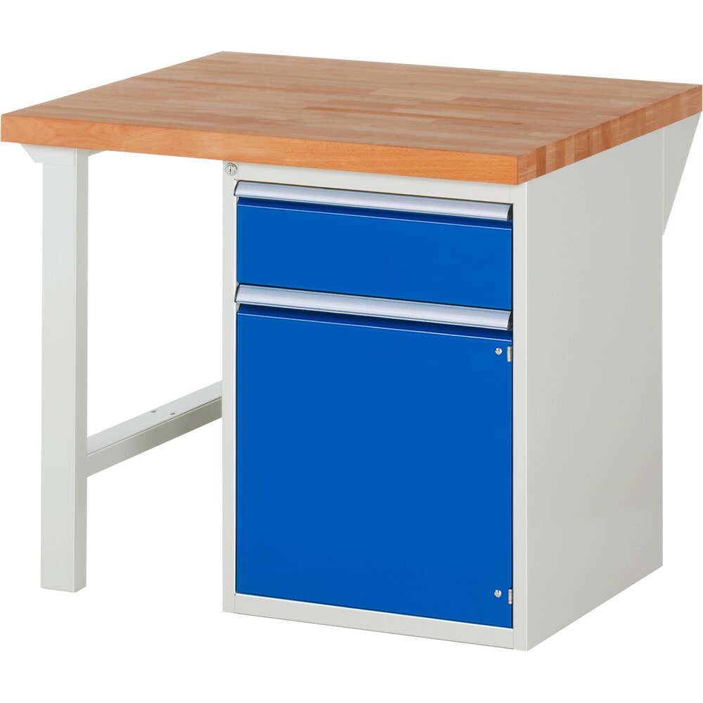 Product afbeelding: Werkbank RAU serie 7000, 1 kast, hxbxd 890 x 1.000 x 900 mm, 1 x voor 90% uittrekbare lades, 1 draaideur, 1 legbord