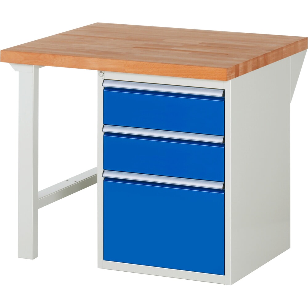 Productafbeelding nr. 1: Werkbank RAU serie 7000, 1 kast, hxbxd 890 x 1.000 x 900 mm, 3 x voor 90% uittrekbare lades, 2 x 180, 1 x 360 mm, draagvermogen lade 100 kg