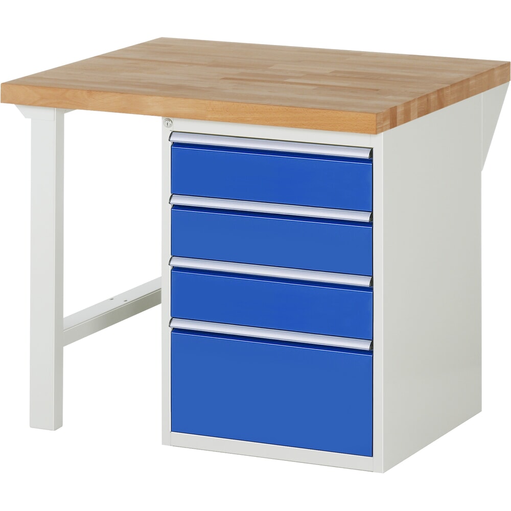 Productafbeelding nr. 1: RAU werkbank serie 7000, h x b x d 890 x 1.000 x 900 mm, 1 onderbouwkast rechts, met 4 lades