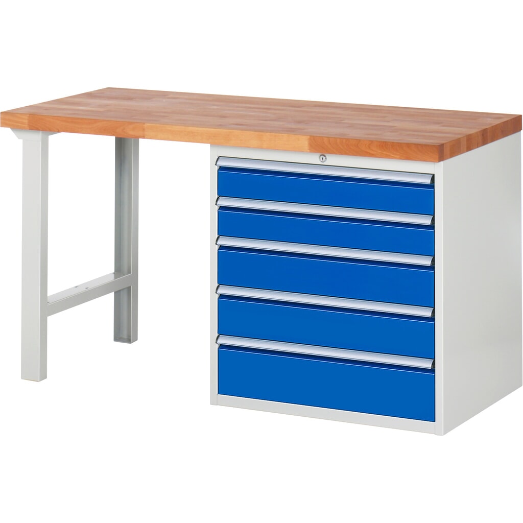 Werkbank RAU serie 7000, 1 kast, hxbxd 890 x 1.500 x 700 mm, 5 x voor 90% uittrekbare lades 2 x 120, 2 x 150, 1 x 180 mm, draagvermogen lade 100 kg Product afbeelding: Werkbank RAU serie 7000, 1 kast, hxbxd 890 x 1.500 x 700 mm, 5 x voor 90% uittrekbare lades 2 x 120, 2 x 150, 1 x 180 mm, draagvermogen lade 100 kg