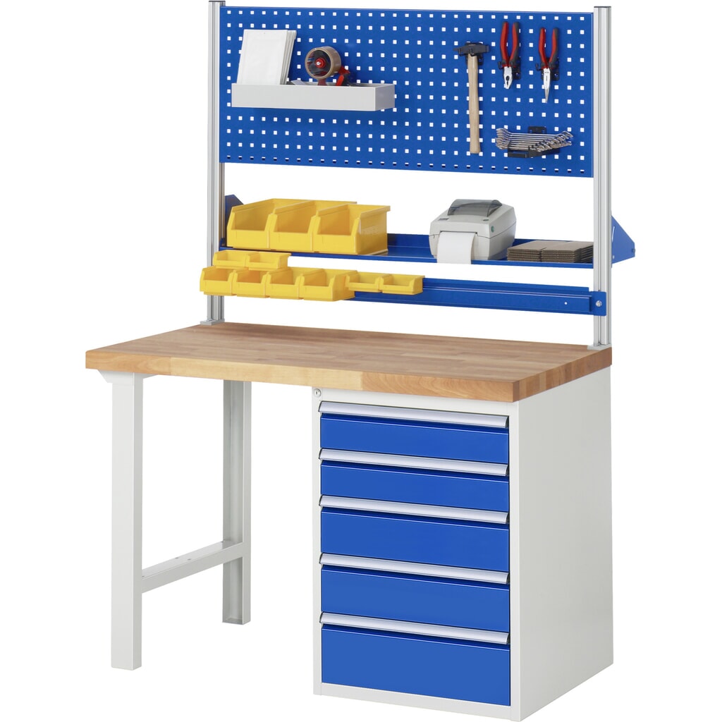 Productafbeelding nr. 7: Werkbank RAU serie 7000, 1 kast, hxbxd 840 x 1.250 x 700 mm, 8 x voor 90% uittrekbare lades, draagvermogen lade 100 kg