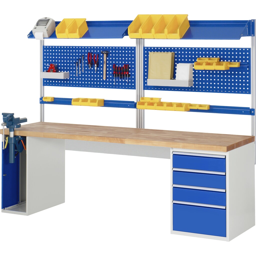 Werkbank RAU serie 7000, 2 kasten, hxbxd 890 x 2.500 x 700 mm, 4 x voor 100% uittrekbare lades, draagvermogen lade 75 kg Productafbeelding nr. 8: Werkbank RAU serie 7000, 2 kasten, hxbxd 890 x 2.500 x 700 mm, 4 x voor 100% uittrekbare lades, draagvermogen lade 75 kg