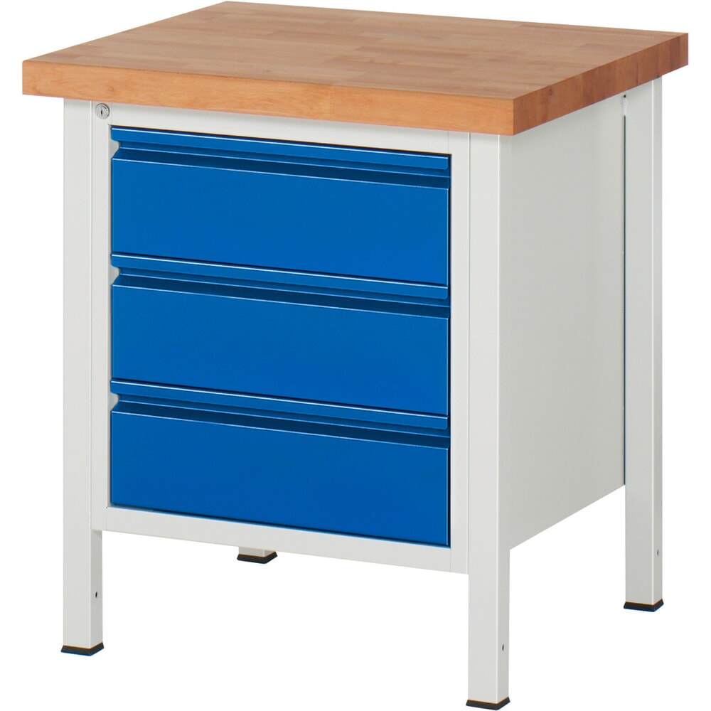 Productafbeelding nr. 1: Werkbank RAU serie 8000, hxbxd 840 x 750 x 700 mm, 3 x voor 90% uittrekbare lades, 3 x 180 mm, draagvermogen lade 100 kg
