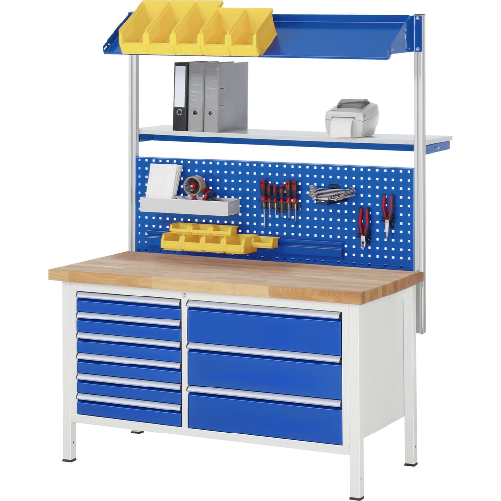 Werkbank RAU serie 8000, 1 dubbele kast, hxbxd 840-1.040 x 1.500 x 900 mm, 9 x voor 100% uittrekbare lades, 2 x 60, 3 x 120, 4 x 150 mm, draagvermogen lade 75 / 100 kg Productafbeelding nr. 7: Werkbank RAU serie 8000, 1 dubbele kast, hxbxd 840-1.040 x 1.500 x 900 mm, 9 x voor 100% uittrekbare lades, 2 x 60, 3 x 120, 4 x 150 mm, draagvermogen lade 75 / 100 kg