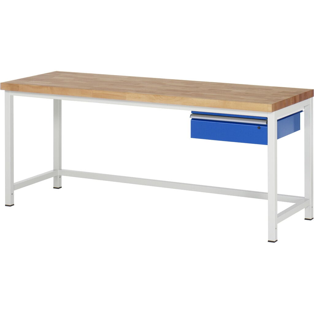 Product afbeelding: RAU werkbank serie 8000, h x b x d 840-1.040 x 2.000 x 700 mm, 1 lade