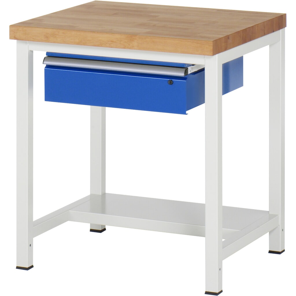 Werkbank RAU serie 8000, hxbxd 840-1.040 x 750 x 700 mm, 1 lade, 1 legbord diepte 320 mm Product afbeelding: Werkbank RAU serie 8000, hxbxd 840-1.040 x 750 x 700 mm, 1 lade, 1 legbord diepte 320 mm
