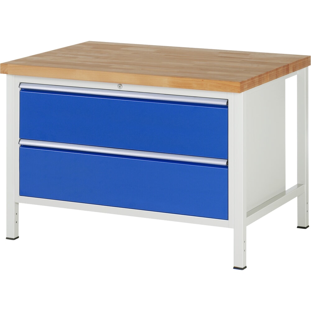 Productafbeelding nr. 1: Werkbank RAU serie 8000, hxbxd 840 x 1.250 x 900 mm, 2 x voor 90% uittrekbare lades, 2 x 270 mm, draagvermogen lade 50 kg