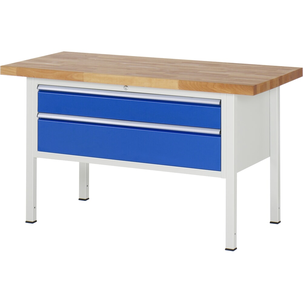 Product afbeelding: Werkbank RAU serie 8000, hxbxd 840 x 1.500 x 700 mm, 2 x voor 90% uittrekbare lades, 1 x 150, 1 x 210 mm, draagvermogen lade 50 kg