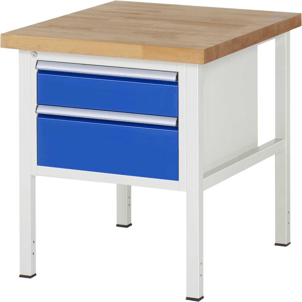 Productafbeelding nr. 1: Werkbank RAU serie 8000, hxbxd 840-1.040 x 750 x 900 mm, 2 x voor 90% uittrekbare lades, 1 x 150, 1 x 210 mm, draagvermogen lade 100 kg