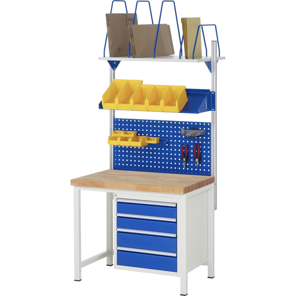 Werkbank RAU serie 8000, hxbxd 840-1.040 x 1.000 x 700 mm, 3 x voor 100% uittrekbare lades, 1 x 60, 1 x 120, 1 x 180 mm, draagvermogen lade 100 kg Productafbeelding nr. 8: Werkbank RAU serie 8000, hxbxd 840-1.040 x 1.000 x 700 mm, 3 x voor 100% uittrekbare lades, 1 x 60, 1 x 120, 1 x 180 mm, draagvermogen lade 100 kg