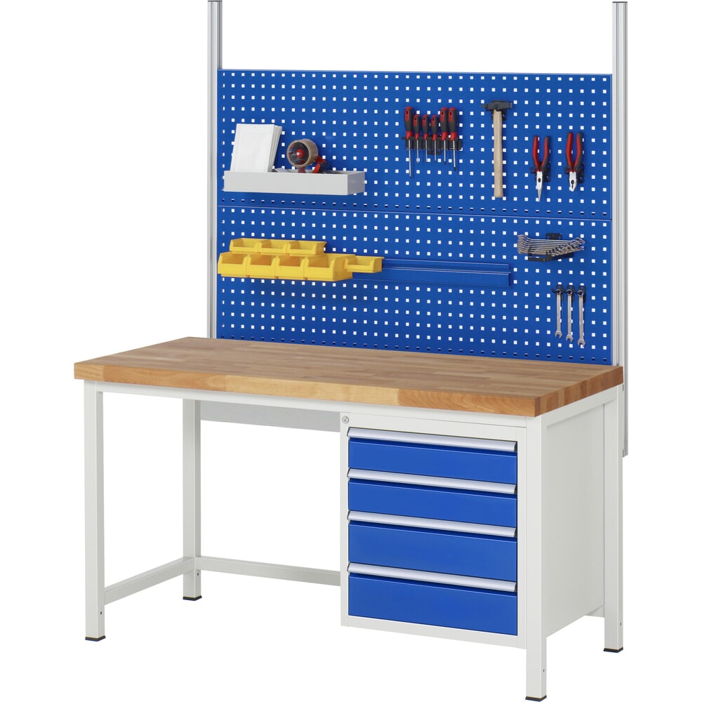 Productafbeelding nr. 7: Werkbank RAU serie 8000, hxbxd 840-1.040 x 1.500 x 700 mm, 3 x voor 100% uittrekbare lades, 3 x 180 mm, draagvermogen lade 100 kg