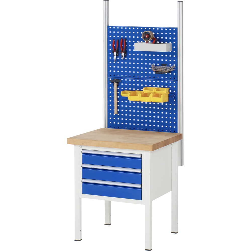 Productafbeelding nr. 8: Werkbank RAU serie 8000, hxbxd 840-1.040 x 750 x 700 mm, 4 x voor 90% uittrekbare lades, 1 x 60, 2 x 90, 1 x 120 mm, draagvermogen lade 100 kg