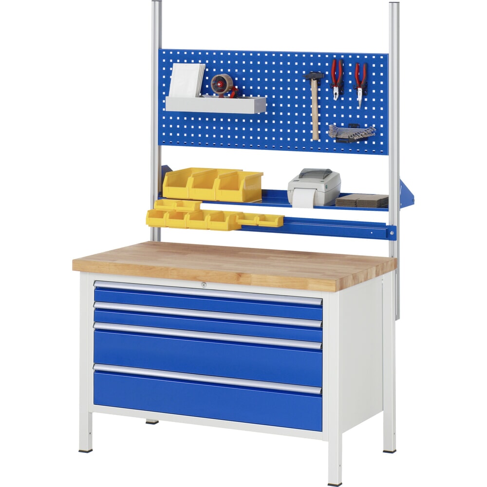 Productafbeelding nr. 7: Werkbank RAU serie 8000, hxbxd 840-1.040 x 1.250 x 700 mm, 3 x voor 100% uittrekbare lades, 1 x 120, 1 x 180, 1 x 240 mm, draagvermogen lade 50 kg