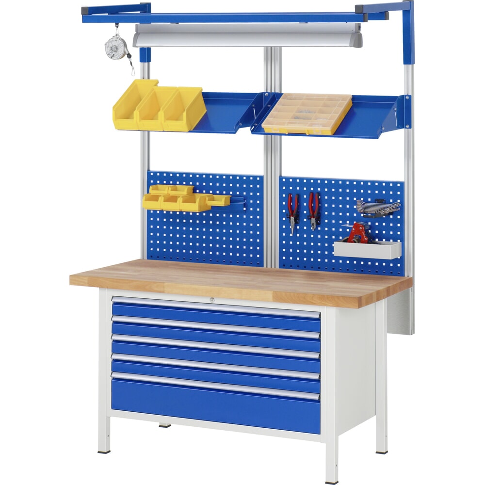 Productafbeelding nr. 5: Werkbank RAU serie 8000, hxbxd 840 x 1.500 x 700 mm, 2 x voor 90% uittrekbare lades, 1 x 150, 1 x 210 mm, draagvermogen lade 50 kg