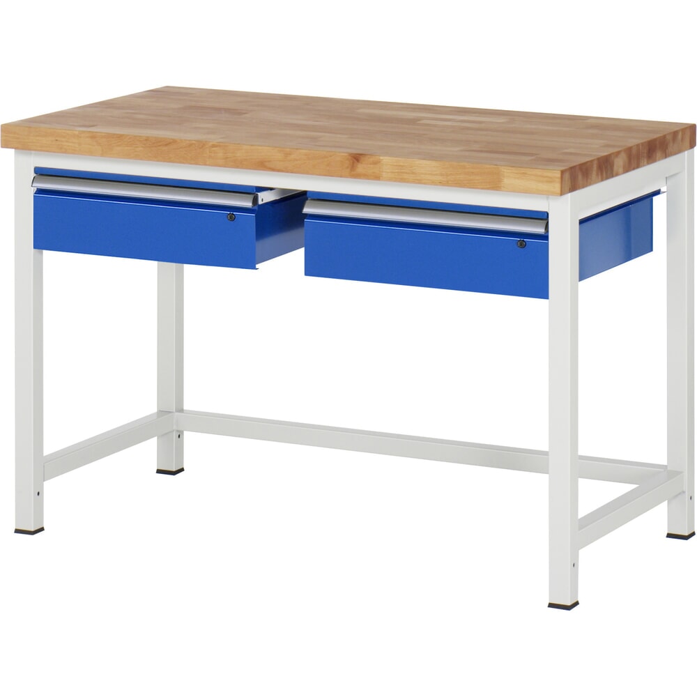 Productafbeelding nr. 1: Werkbank RAU serie 8000, hxbxd 840 x 1.250 x 700 mm, 2 lades, draagvermogen lade 50 kg